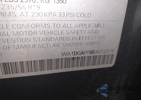 2014 Audi Q5 3.0T Premium Plus from USA, damaged, VIN WA1DGAFP8EA012318